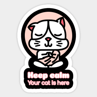 Cute and funny calm cat desing Sticker